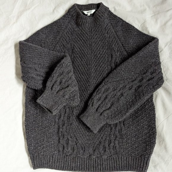 KOTN Sweaters - KOTN Women's Wool Cable Sweater - Grey in Small